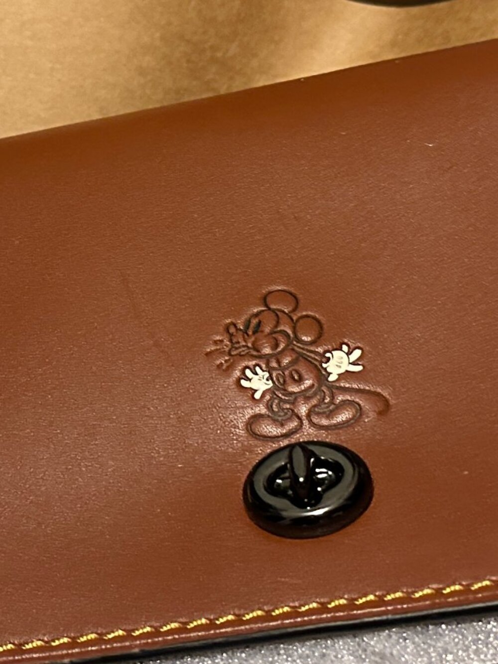 NWT Coach 1941 Disney Mickey Dinky Saddle Glovetanned Leather 37932